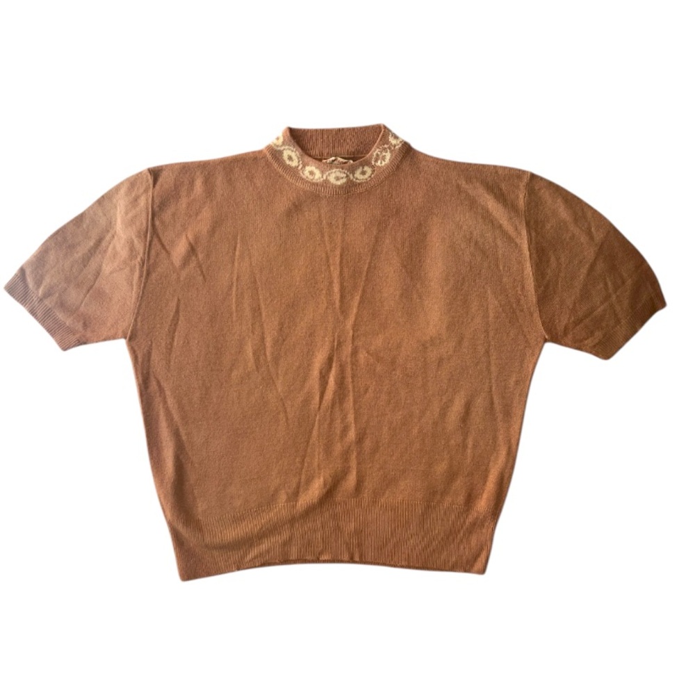 Vintage Soft Spun By Jubilee Knitwear Co Shirt Sleeve Sweater Mock Neck Size Sm